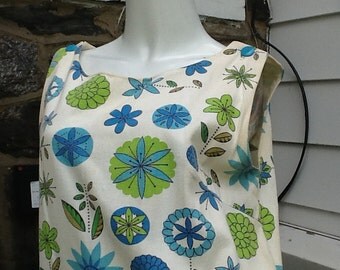Sleeveless Dress Jumper Cotton Summer 1950s Vintage M/38