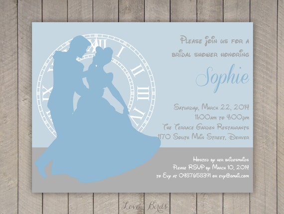 Cinderella Themed Bridal Shower Invitations 3