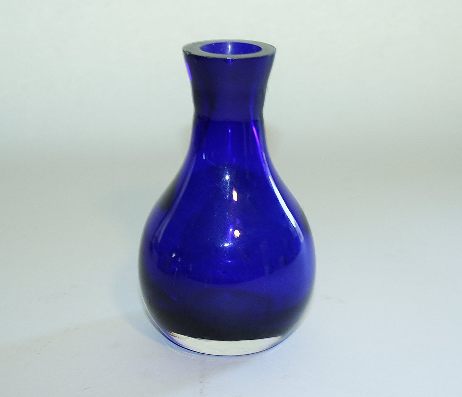Captivating cobalt blue hand blown glass vase