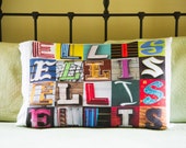 Personalized Pillowcase Featuring Any Name in Letters from Signs