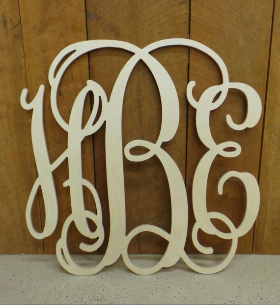 Wooden Monogram Monogram Wall Hanging Wedding by letterworld