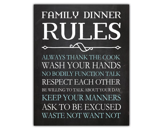 items-similar-to-family-dinner-rules-funny-home-decor-chalkboard