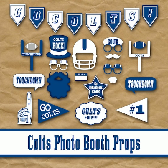 Indianapolis Colts Football Printable Photo Booth Props