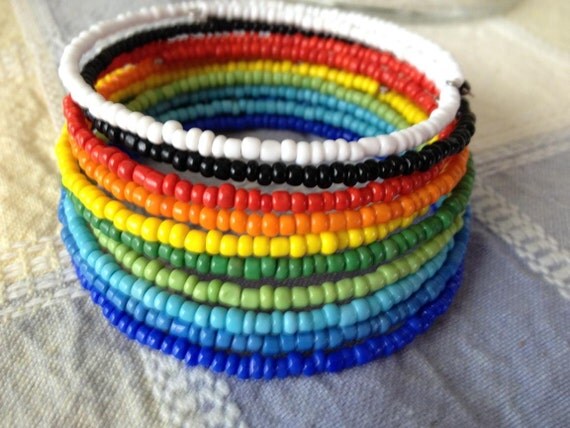 items similar to seed bead memory wire bracelets on etsy items similar to seed bead memory wire bracelets on etsy