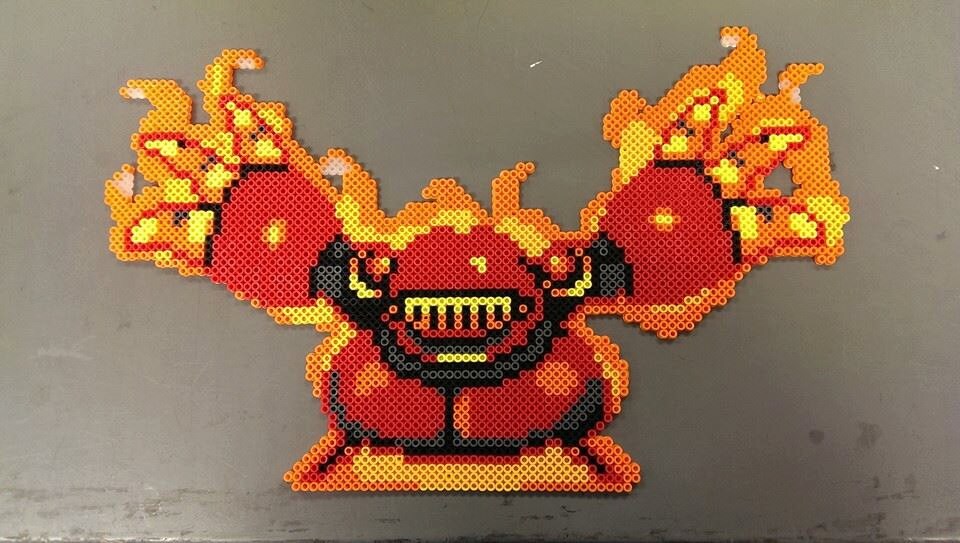 Shovel Knight Mole Knight Perler Bead Sprite by That8bitGuyBeadArt