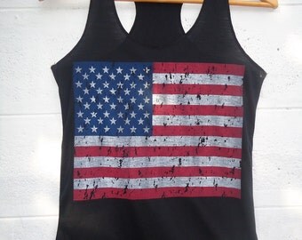 American flag tank top razor back tank