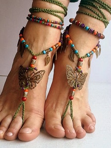 Barefoot sandals with butterfly Boho barefoot, beach jewelry bohemian ...
