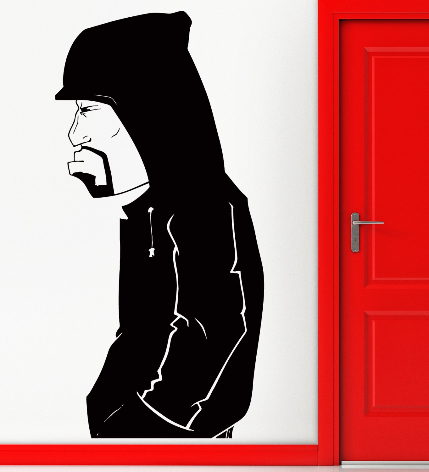 Wall Sticker Gangster Decor Guy in The Hood for Living Room