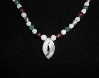 •GARNET - FACETED TEAR - 2• silver necklace (18