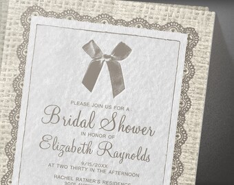 Brown Country Bridal Shower invites