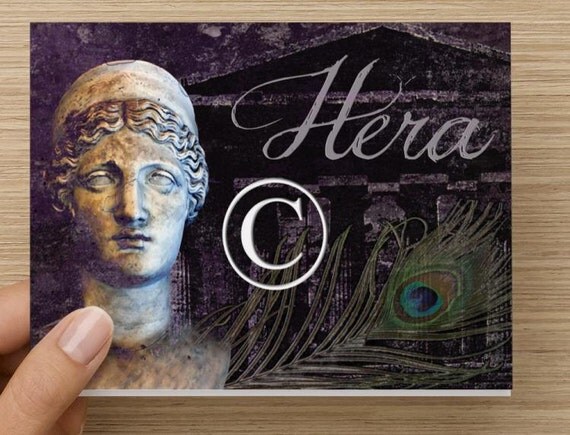 Greek Goddess Hera Notecard Set by JillPicklePrints on Etsy