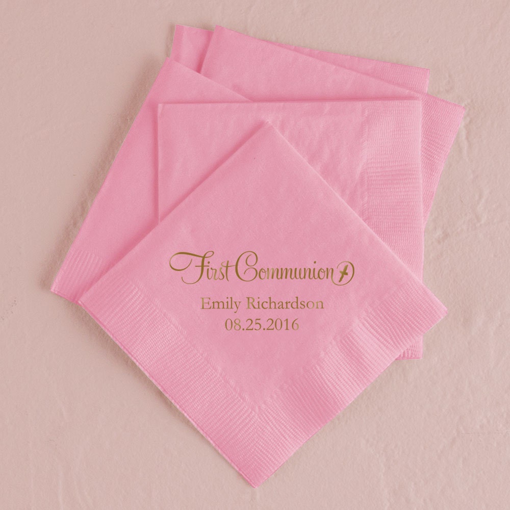 Set of 100 First Communion Printed Napkins Communion