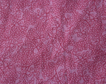 Baby Crib Sheet or Toddler Bed Sheet - Pink with Tiny Twig/Leaf Pattern