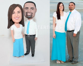 Custom Bride and Groom Cake Toppers Personalized from your Ideas and Photos, Polymer Clay figurine, Wedding Cake Topper