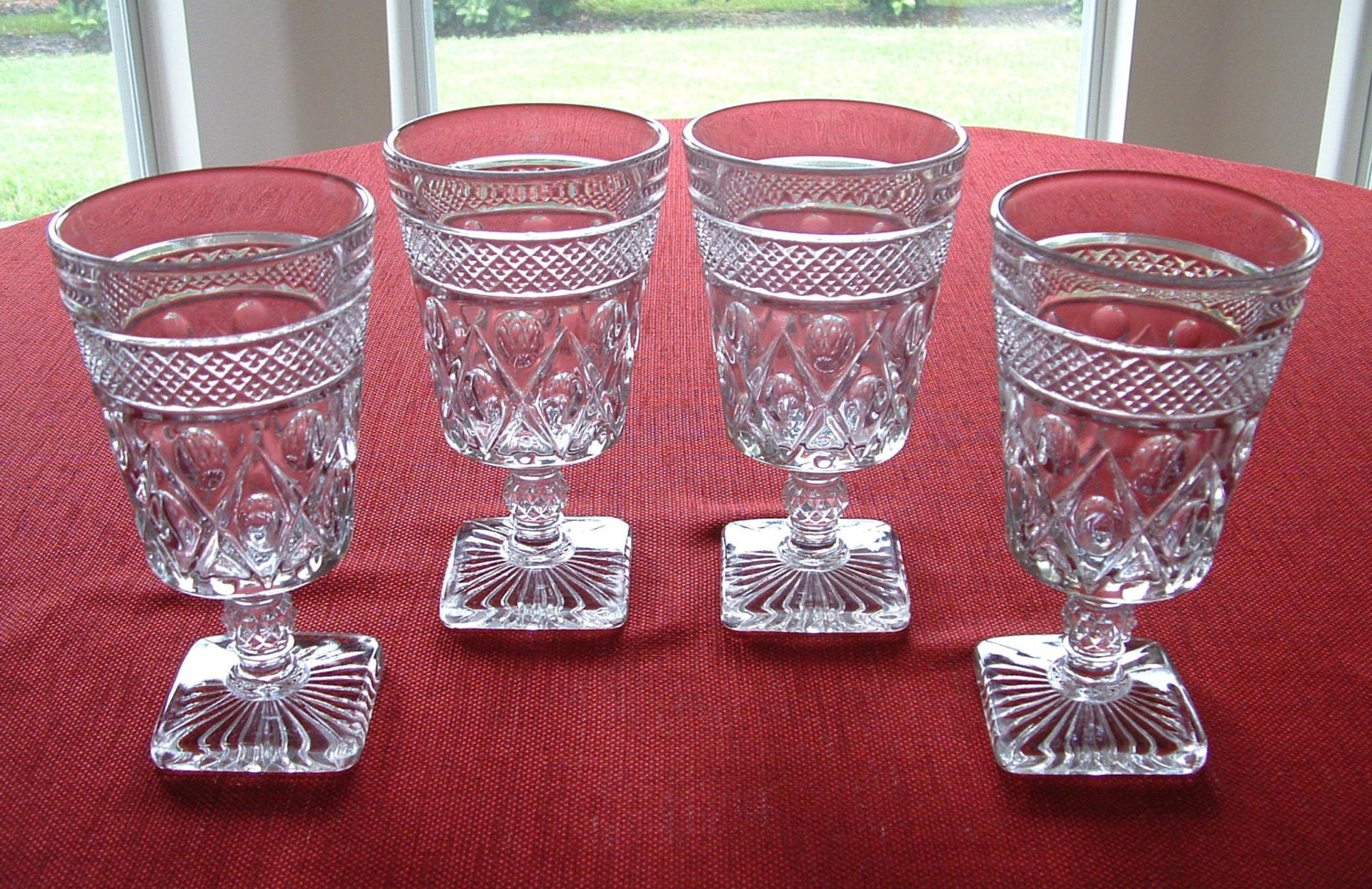 Imperial Glass Of Ohio Cape Cod Water Glasses Goblets With