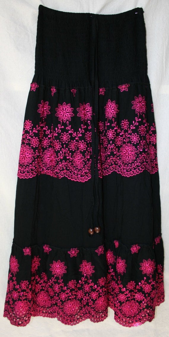 long embroidered skirt
