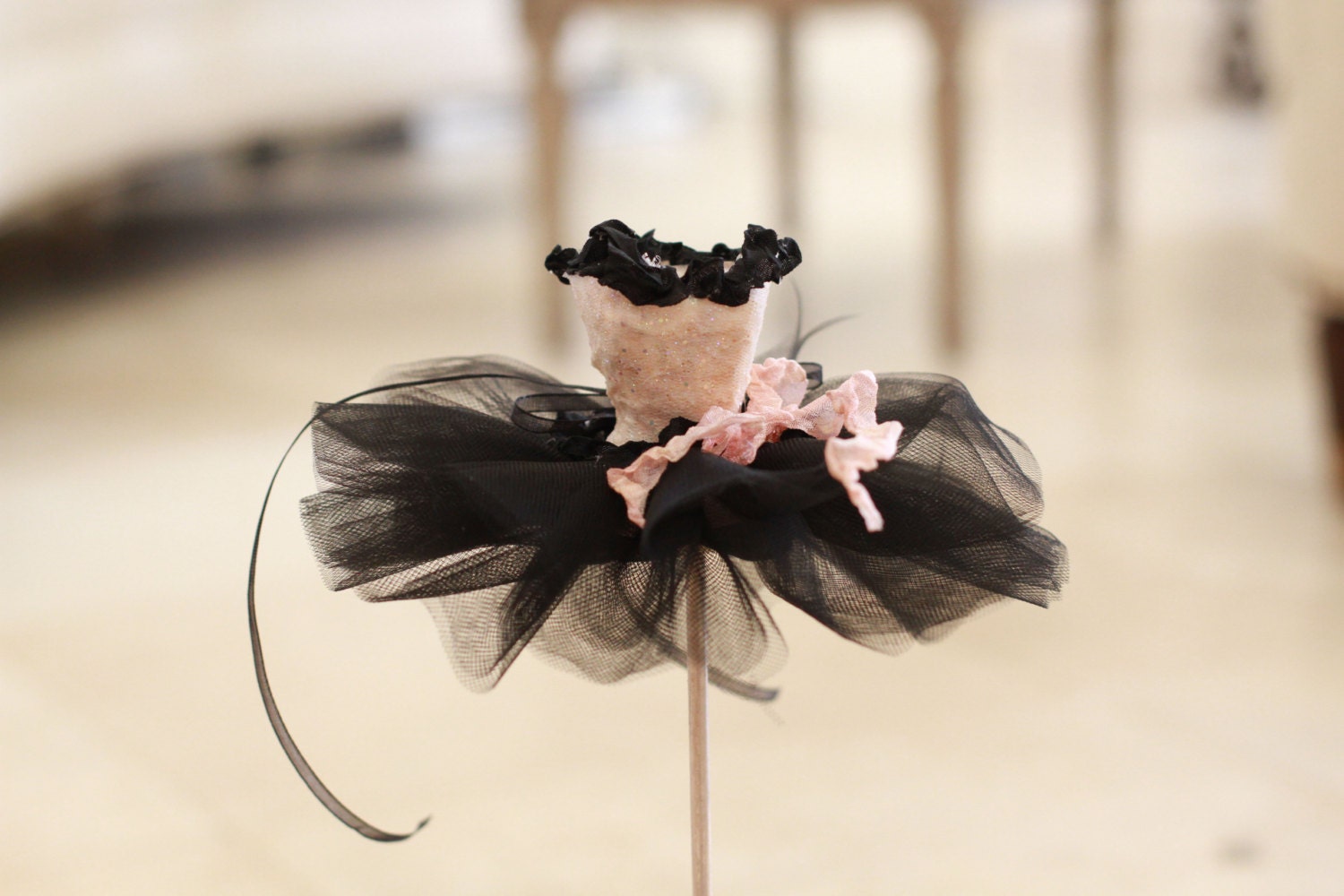 Paper Mache Ballerina Tutu pink and black tutu by MyPaperRomance