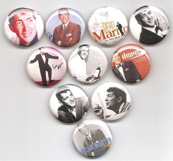 Dean Martin Singer Actor Comedian 10 Pins Button Badge Pinbacks