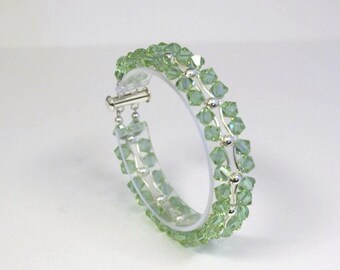 Swarovski Crystal Bracelet Cantelope Green Color Changing Bracelet - BRCR-2