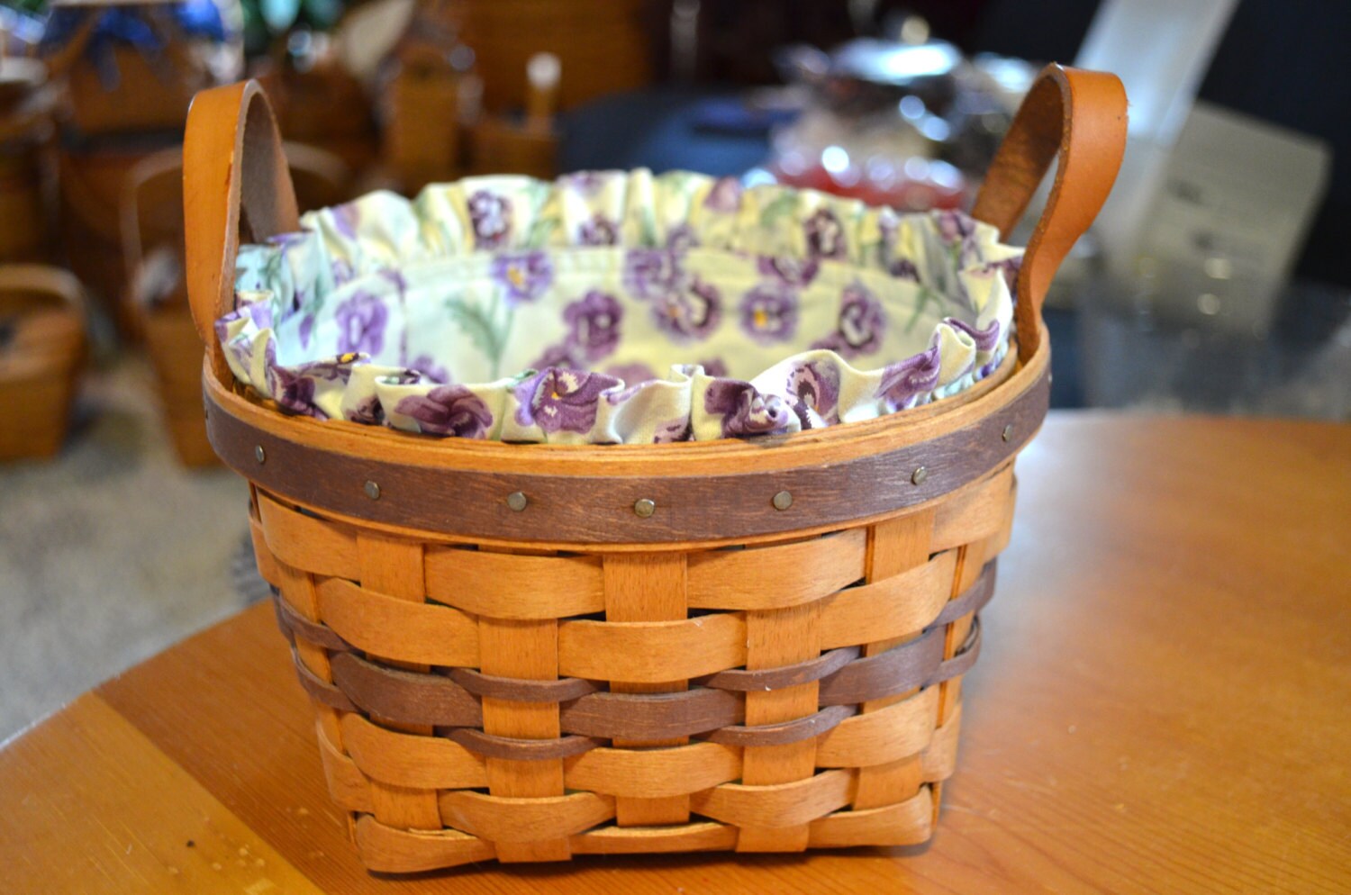 Longaberger 1992 May Series Pansy Basket Liner