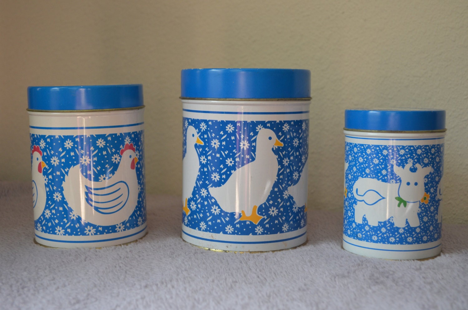 Farm animal 3 piece canister set