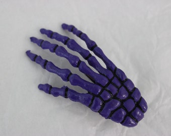 Purple Skeleton Hand Hair Clip