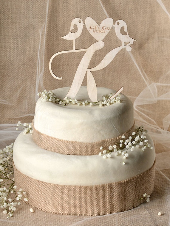 Rustic Cake Topper Wood Cake Topper Lovebirds By Forlovepolkadots