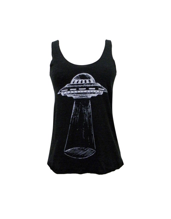 UFO Tank Top Alien Spaceship Tri-Blend Tank Available in