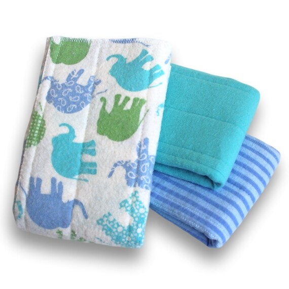 Medium Prefold Cloth Diapers. Reusable Cotton Flannel Baby