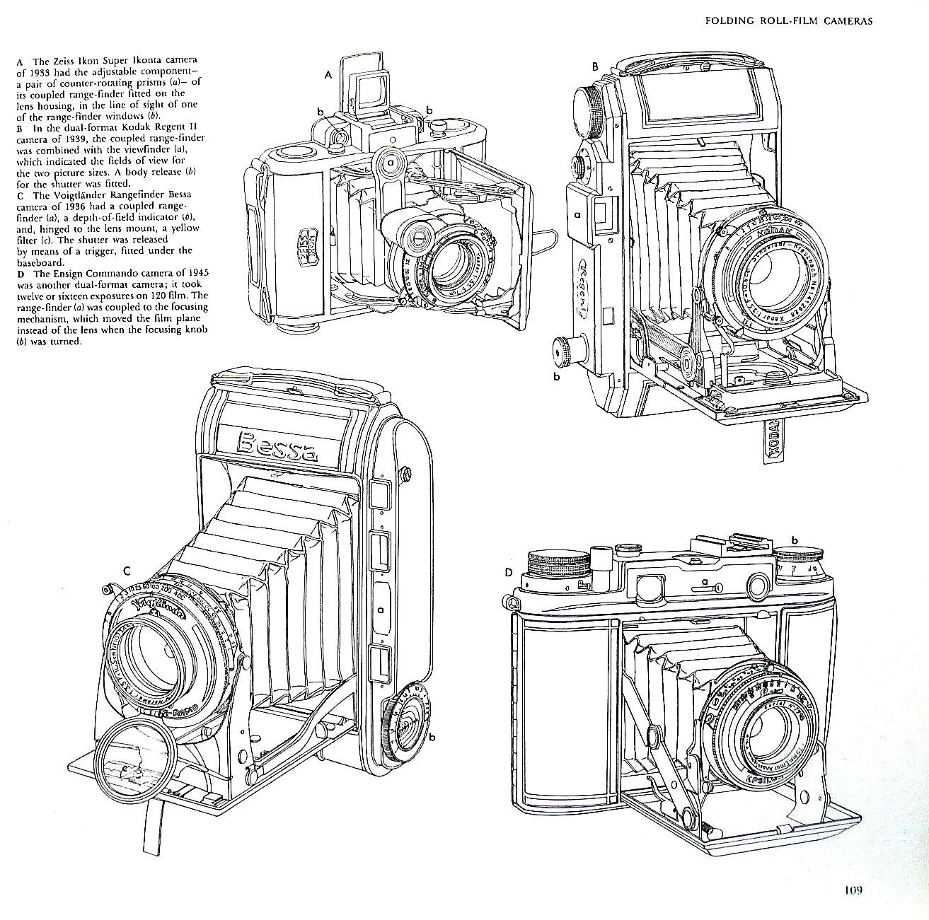 Camera Print Folding Roll Film Camera Vintage Book Page