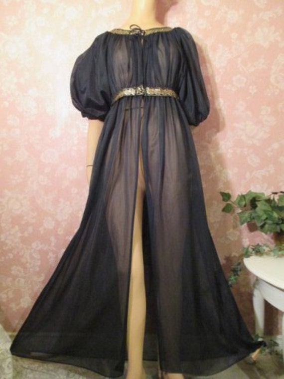 black chiffon robe