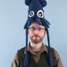 Plush Squid Hat - Small Dark Blue Fleece
