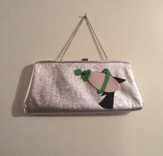 Space Girl Atomic Ray Gun Purse ~ Silver Sci Fi Clutch