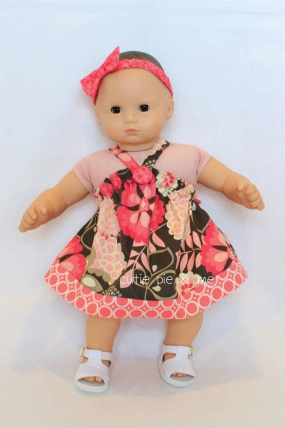 Summer dress and headband for 15 baby dolls