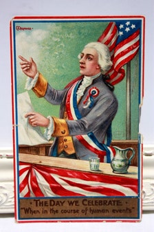 Antique Postcard of George Washington speech Artist Signed C. Chapman 