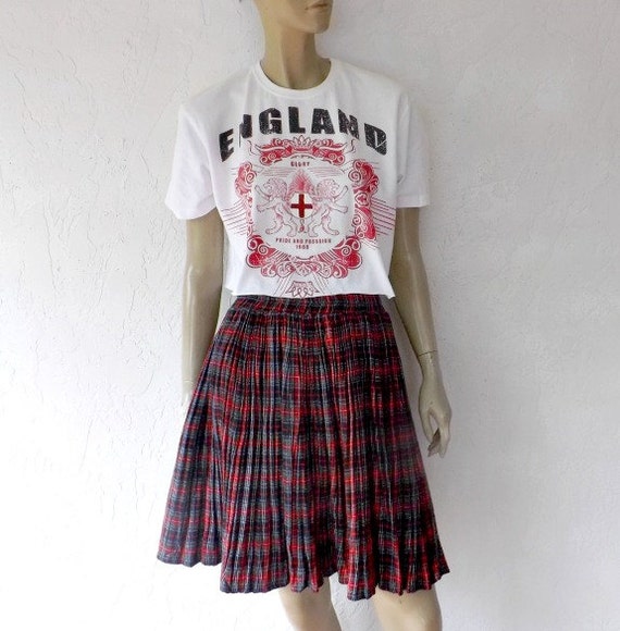 Vintage Grunge Skirt 80's Plaid Grunge Mini Skirt. by luvofvintage