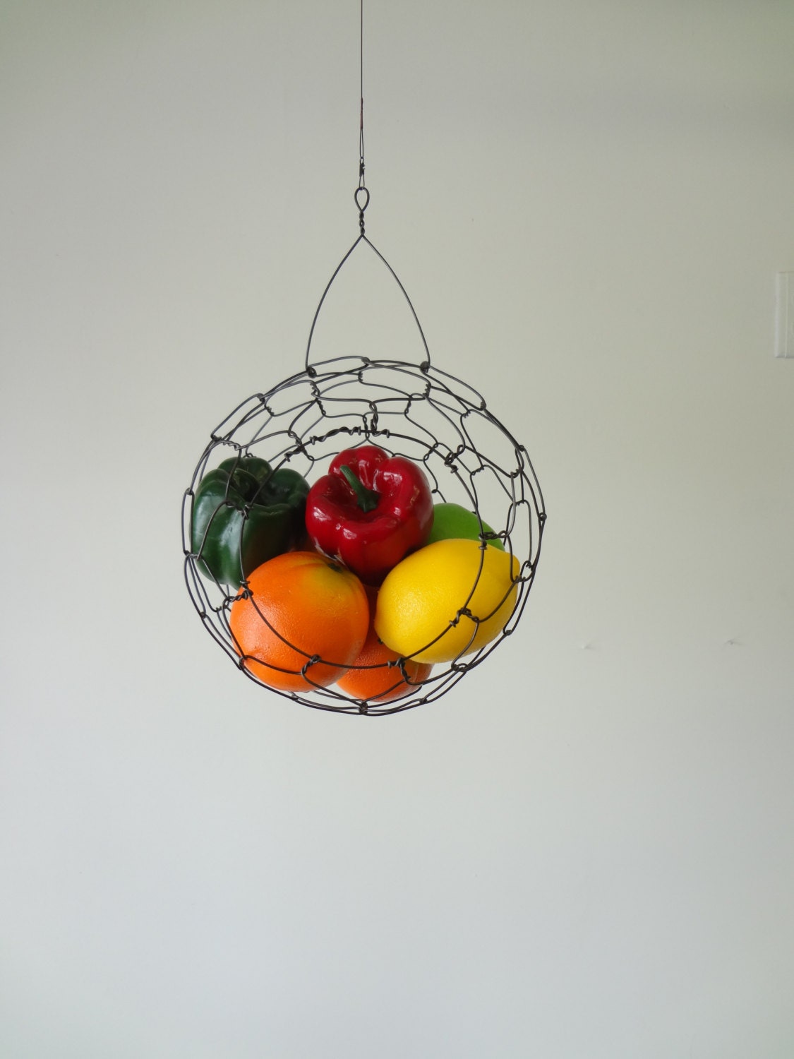 Small Hanging Wire Basket Reserved for Gargi by CharestStudios