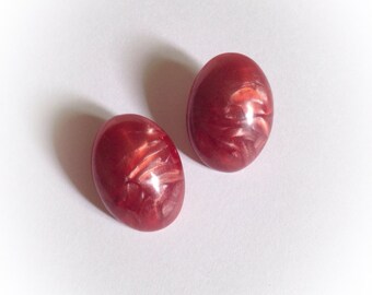 Vintage Marbled Moonglow Lucite Earrings Clip On