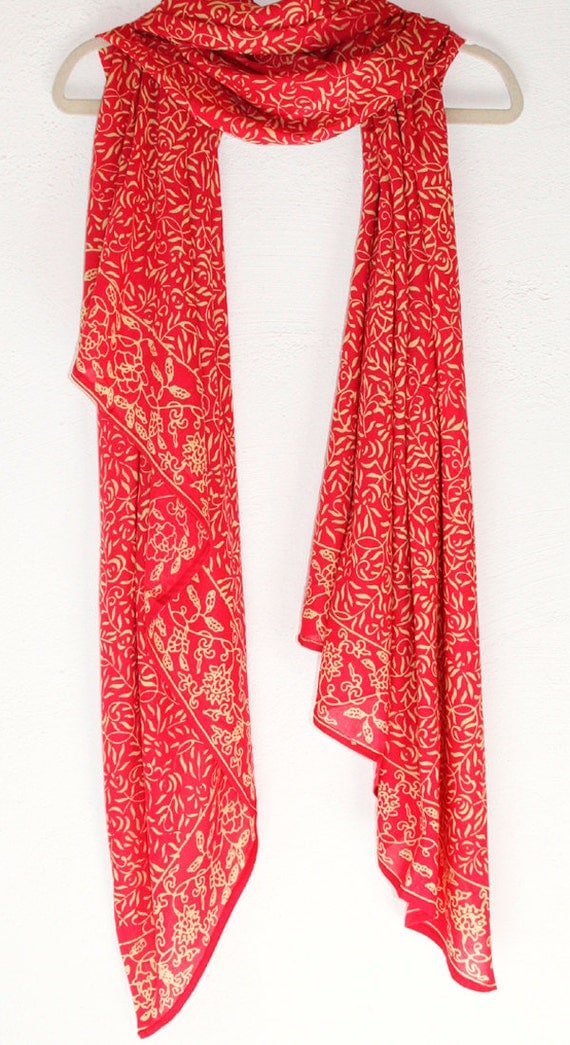 Coral Chiffon Scarf Women Clothing Scarf Spring by PuaWear on Etsy