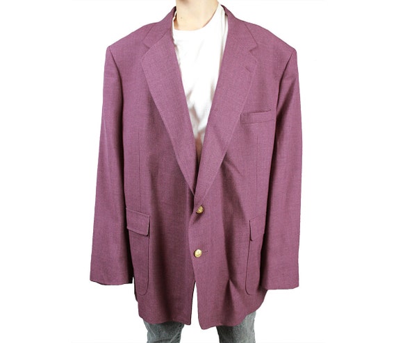 Mens Vintage Blazer 54PL Mauve Purple Wool Blend by HepCatClothes