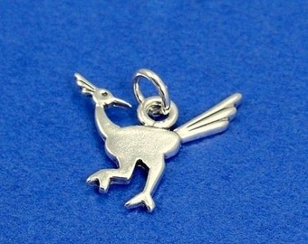 Roadrunner Charm - Sterling Silver Road Runner Charm for Necklace or Bracelet