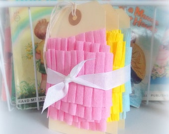 Ruffled Crepe Paper Garland Trio / Spring Pastels / Party Decor