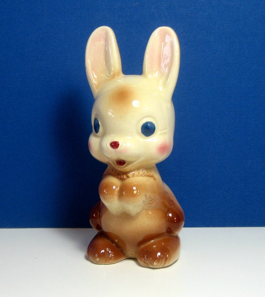 Vintage Rempel Ceramic Rabbit Diamond Pottery Ceramic Rabbit