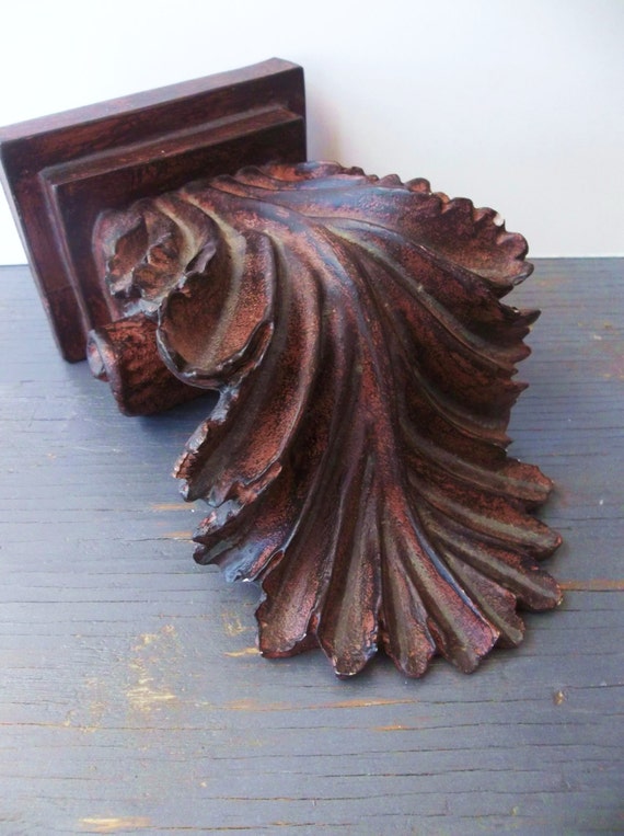 Rustic Corbel Sconce Shelf. Sculptured Acanthus Architect on Corbel Sconce Shelf id=78242