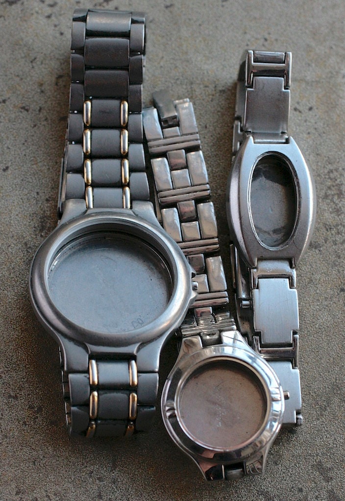 Wrist watch bracelets with empty cases set of 3 D7
