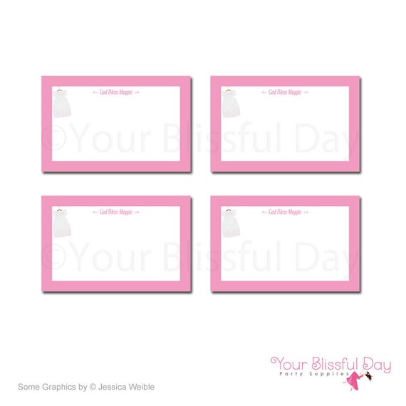 PRINTABLE Baby Girl Christening/Baptism Party Label Tents (Personalized) Il_570xn