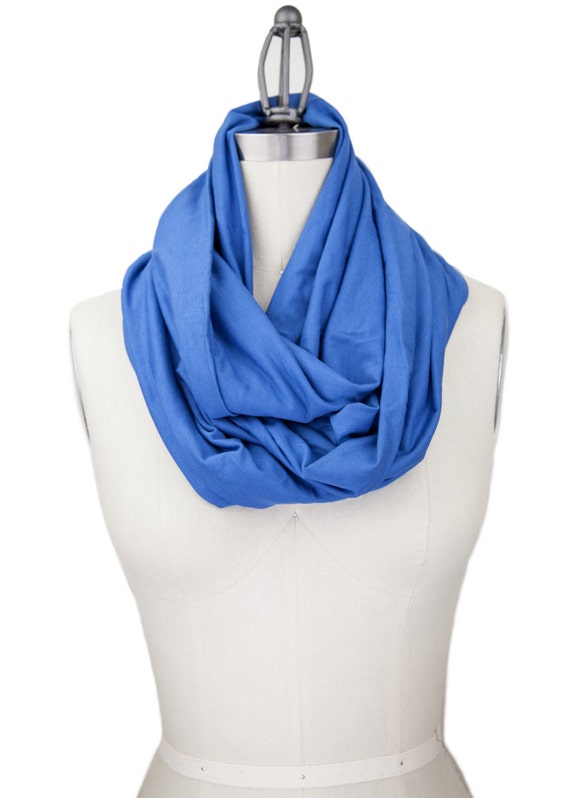 BLUE INFINITY SCARF jersey scarf chunky blue by gertiebaxter
