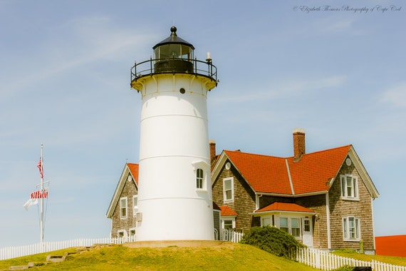 NOBSKA LIGHTHOUSE in FALMOUTH Cape Cod Massachusetts Ocean