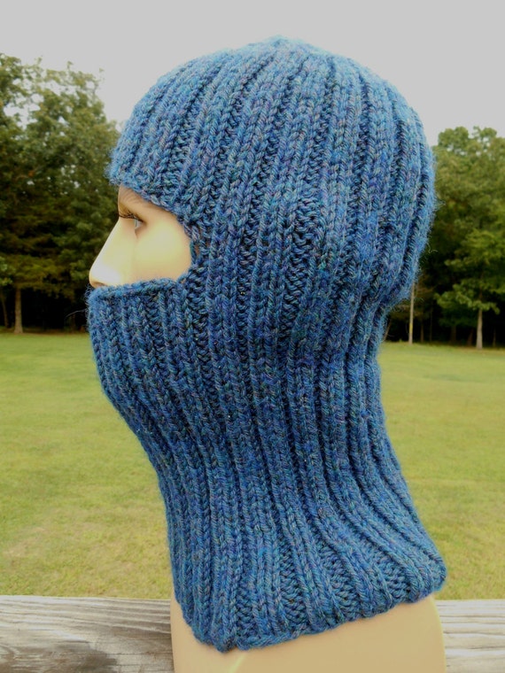 Dark Blue Balaclava Full Face Mask Hand Knit Ski Mask