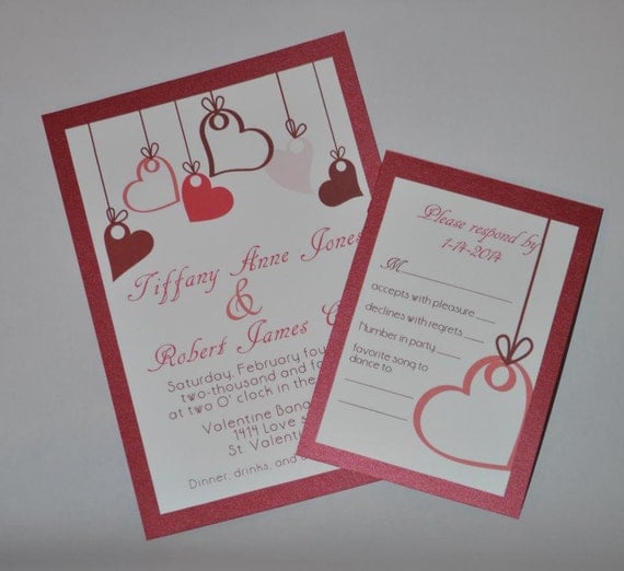 hearts valentine wedding invitation shower birthday wedding